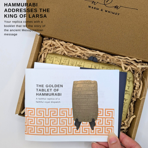 Golden Tablet of Hammurabi - Ancient Mesopotamiam Cuneiform Tablet Replica